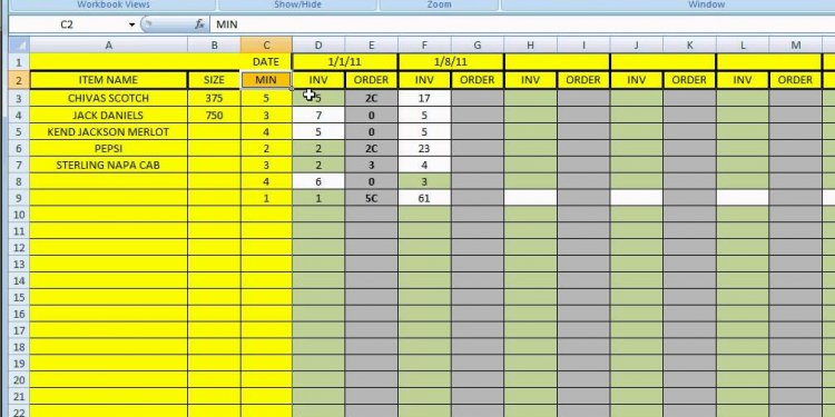 Spreadsheet Template Stock