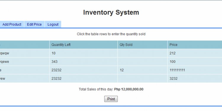 Inventory control system free Download